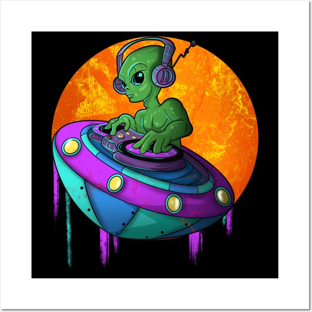 Cool Alien Music Dj Wall Art by Trendy Black Sheep